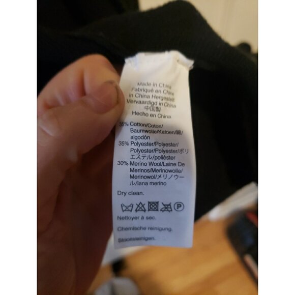 J Crew Sweater Open Cardigan Long Lagenlook Duster Black Sustainable L Merino - Picture 6 of 8